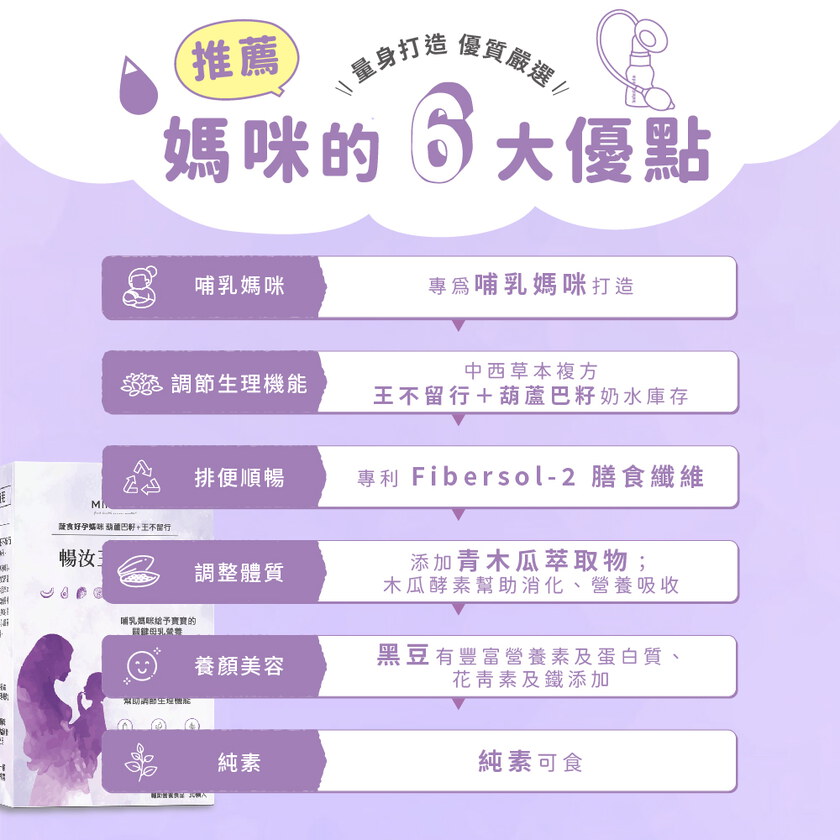 MIHONG® 暢汝王不留行(30顆/盒) - 蔬食好孕媽咪系列 - 哺乳期適用